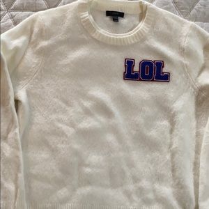 J Crew LOL wool blend cream sweater